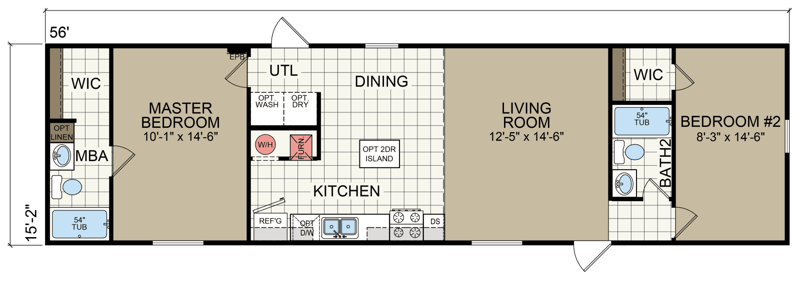 Redman 1656a floor plan home features