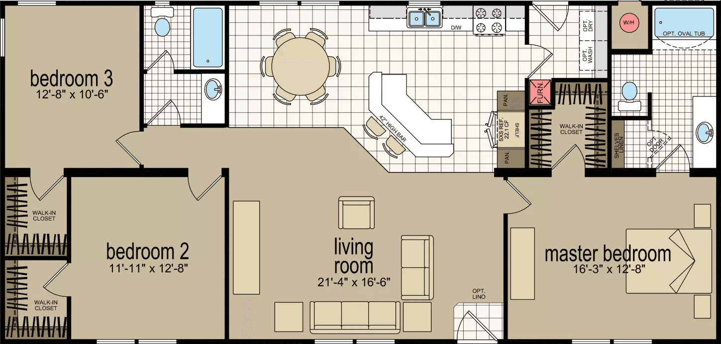 Cm-4563m floor plan home features